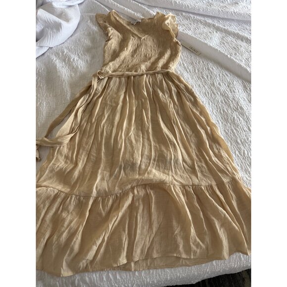 Luxology Sleeveless Smocked Bodice Long Dress S cottage core prairie coquette - Picture 7 of 12